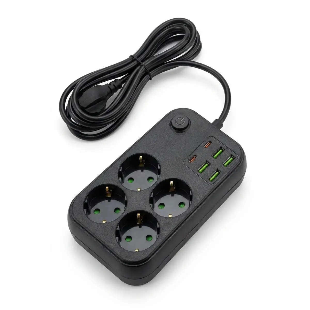 Çoklu Priz Uzatma Kablosu 4 Soket + 4 USB + 2 Type-C – Termal Akım Korumalı, Isıya Dayanıklı, Çocuk Korumalı Güvenli Priz 100-250V - Kablo Uzunluğu 2 Metredir (4745)