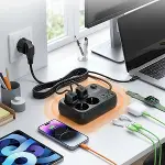 Çoklu Priz Uzatma Kablosu 4 Soket + 4 USB + 2 Type-C – Termal Akım Korumalı, Isıya Dayanıklı, Çocuk Korumalı Güvenli Priz 100-250V - Kablo Uzunluğu 2 Metredir (4745)-2