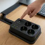Çoklu Priz Uzatma Kablosu 4 Soket + 4 USB + 2 Type-C – Termal Akım Korumalı, Isıya Dayanıklı, Çocuk Korumalı Güvenli Priz 100-250V - Kablo Uzunluğu 2 Metredir (4745)-4