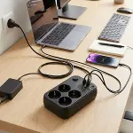 Çoklu Priz Uzatma Kablosu 4 Soket + 4 USB + 2 Type-C – Termal Akım Korumalı, Isıya Dayanıklı, Çocuk Korumalı Güvenli Priz 100-250V - Kablo Uzunluğu 2 Metredir (4745)-5