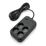 Çoklu Priz Uzatma Kablosu 4 Soket + 4 USB + 2 Type-C – Termal Akım Korumalı, Isıya Dayanıklı, Çocuk Korumalı Güvenli Priz 100-250V - Kablo Uzunluğu 2 Metredir (4745)-1
