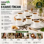 12 PARÇA  PORSELEN KAHVE FİNCANI (4745)-2