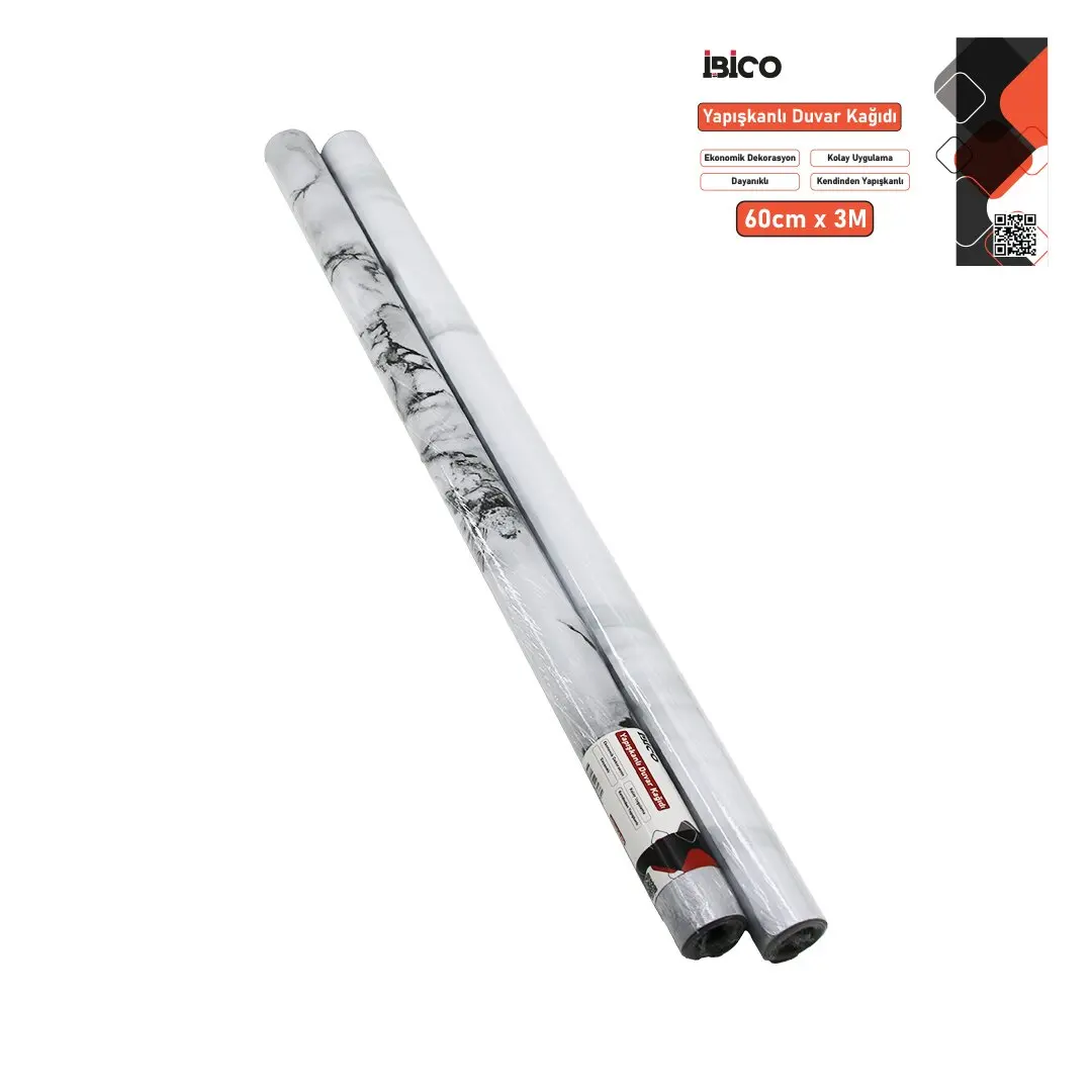 3MT X 60CM BEYAZ MERMER DESENLİ TEZGAH ÜSTÜ FOLYO STİCKER - DUVAR KAĞIT KENDİNDEN YAPIŞKANLI - EKO DEKORASYON - DAYANIKLI (4745)