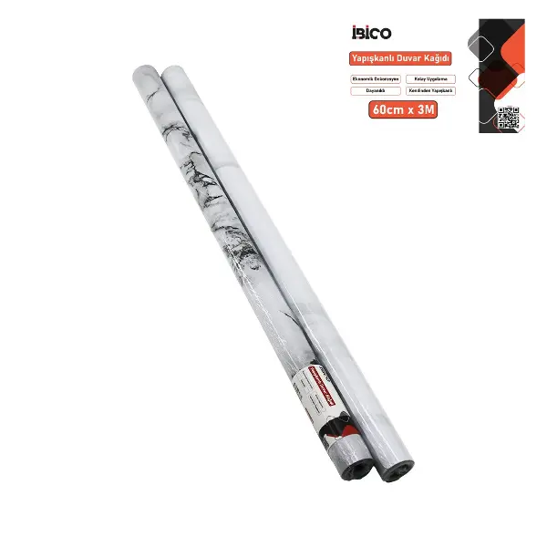 3MT X 60CM BEYAZ MERMER DESENLİ TEZGAH ÜSTÜ FOLYO STİCKER - DUVAR KAĞIT KENDİNDEN YAPIŞKANLI - EKO DEKORASYON - DAYANIKLI (4745)