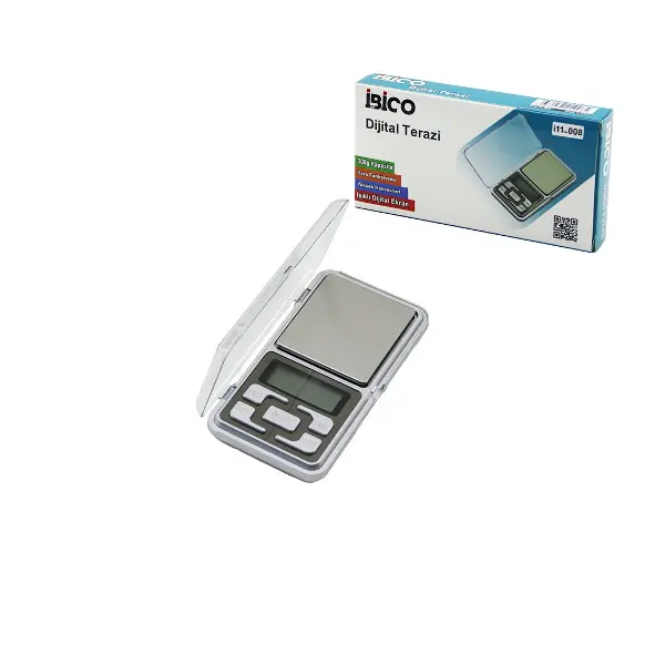 MİNİ=6X12CM HASSAS TARTI - TERAZİ 300GR/0.01GR ŞEFFAF PLS.KAPAKLI - PİLLİ= 2PCS İNCE (4745)