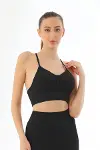 Siyah MI Emay 3921 Soft Seamless Ripli Tayt Yoga Takımı-3