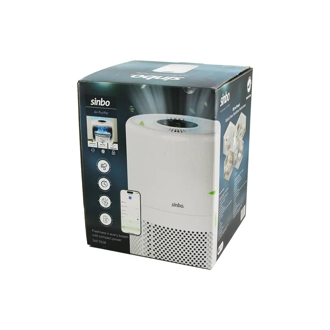 HAVA TEMİZLEME CİHAZI BEYAZ 3 KADEME FİLTRELEME OTOMATİK FAN UV AYDINLATMA SESSİZ UYKU MOD WİFİ UZAKTAN KONTROL SAP-5508 (4745)