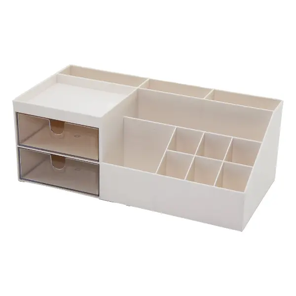 2 ÇEKMECELİ + 12 BÖLMELİ  PLASTİK MAKYAJ - TAKI ORGANİZER 12X24CM-- Y: 4-6-7-8-9CM (4745)