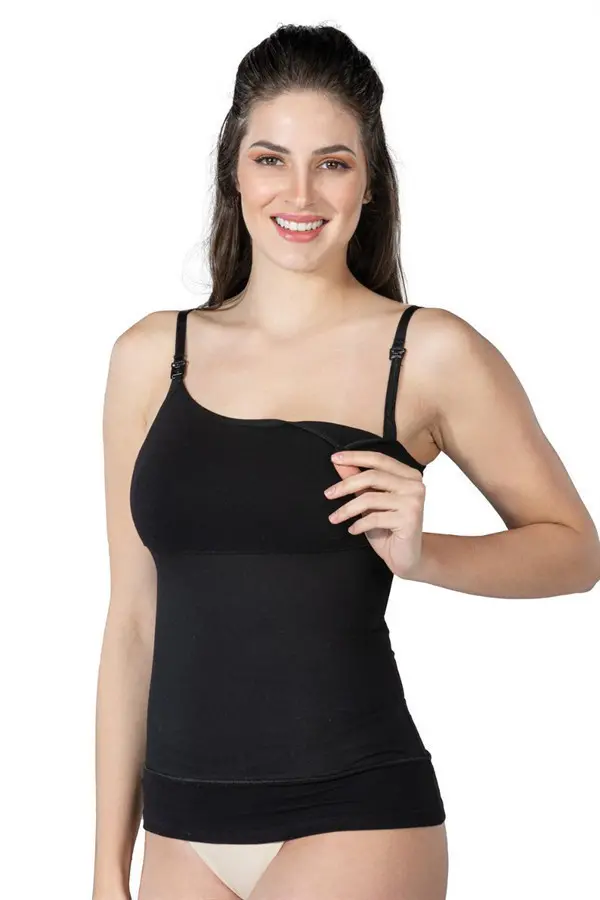 Siyah MI Emay 1402 Modal Cotton Emzirme Atlet Korse