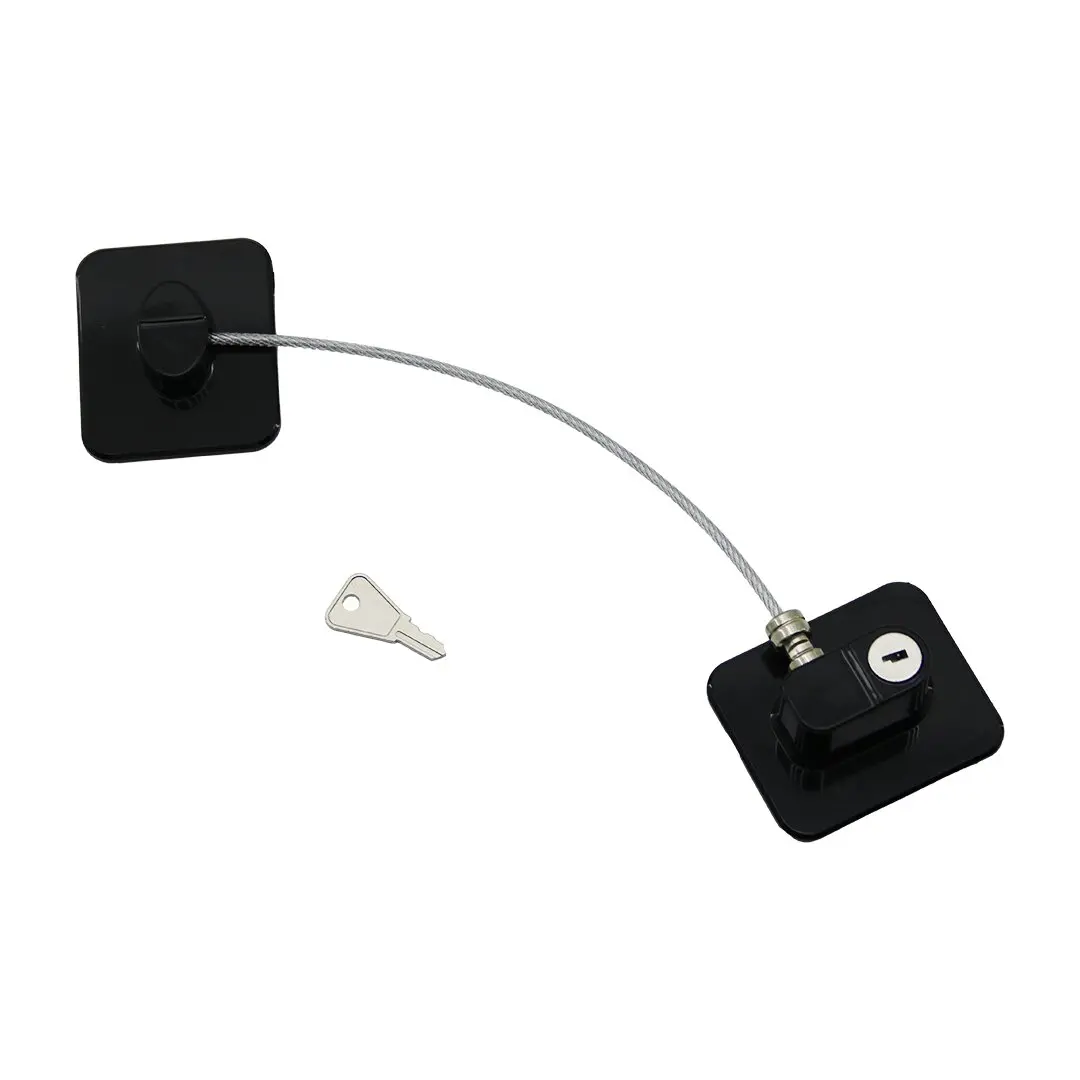 SİYAH PLAKA   HALATLI  EMNİYET KİLİT  5X6CM YAPIŞKANLI MONTAJ=2PCS PLAKA   HALAT=18.8CM (4745)