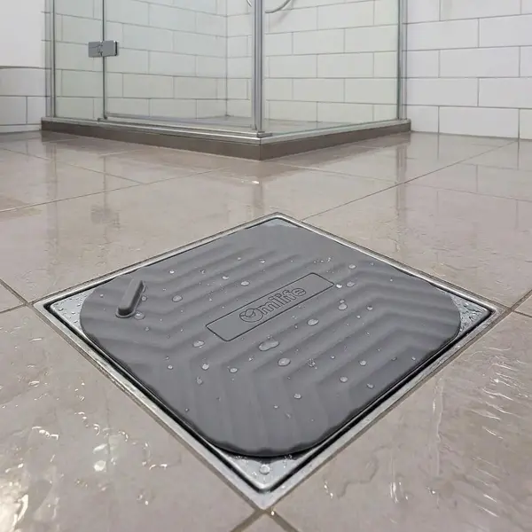 Gri&nbsp;Kare Evye Gider Koku Önleyici Silikon Mat – Lavabo Süzgeç ve Haşere Engelleyici (4745)