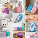 Peeling Etkili Süngerli Silikon Banyo Lifi – Asma Kancalı Duş Kesesi (4745)-2