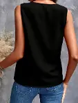 Kadın Kolsuz Fırfır Yakalı Sandy Bluz-3