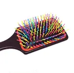 Pratik Renkli Uçlu Plastik Saç Fırçası Tarağı Ergonomik Tarak (4745)-4