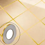 50 Metre Fayans Arası Şerit Dekoratif Yapışkan Renkli Dekor Su Geçirmez Sızdırmaz Altın Bant Kaplama 0.5 cm Genişliğindedir (4745)-1