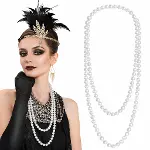 1920 Gatsby İnci Kolye – Vintage Uzun Beyaz İnci Kolye (4745)-1