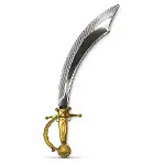 Parlak Metal Görünümlü Plastik Korsan Kılıcı 45 cm (4745)-1