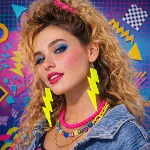 80’ler 90&amp;apos;lar Retro Neon Sarı Şimşek Küpe 10 cm (4745)-3
