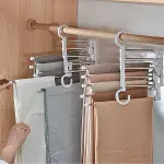 Hareketli Dolap İçi Pantolon Kravat Şal Askı Sistemi Düzenleyici Katmanlı Askılık Organizer (4745)-2