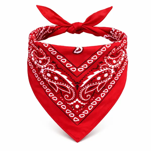 Kırmızı Kovboy Fuları Çocuk Bandana Western Desenli Boyun Fuları (4745)