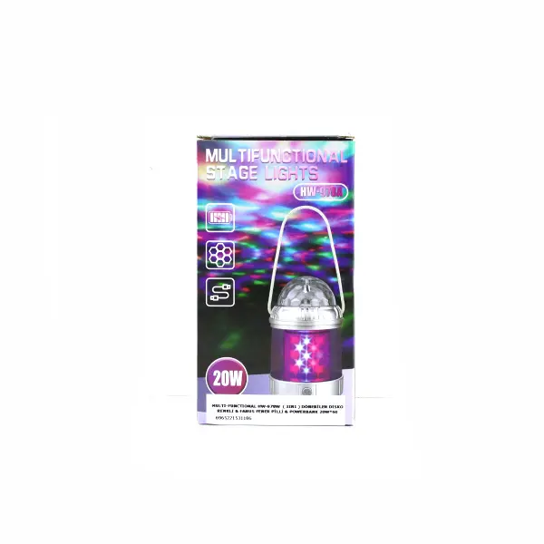MULTI-FUNCTIONAL 3IN1 DÖNEBİLEN DİSKO RENKLİ - FANUS FENER PİLLİ - POWERBANK 20W HW-978W (4745)