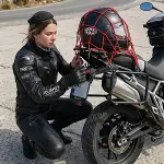 Kask  Esnek Motosiklet Kask ve Bagaj Filesi – Kask Sabitleyici Plastik Kancalı Taşıma Ağı 35x35 cm (4745)-2