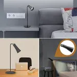 Çok Amaçlı Güçlü Manyetik Başlıklı 4’ü 1 Arada Portatif Siyah LED Lamba Masaüstü, El Feneri, Duvara Asılabilir ve Mandallı Klipsli Işık (4745)-4