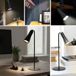 Çok Amaçlı Güçlü Manyetik Başlıklı 4’ü 1 Arada Portatif Siyah LED Lamba Masaüstü, El Feneri, Duvara Asılabilir ve Mandallı Klipsli Işık (4745)-5