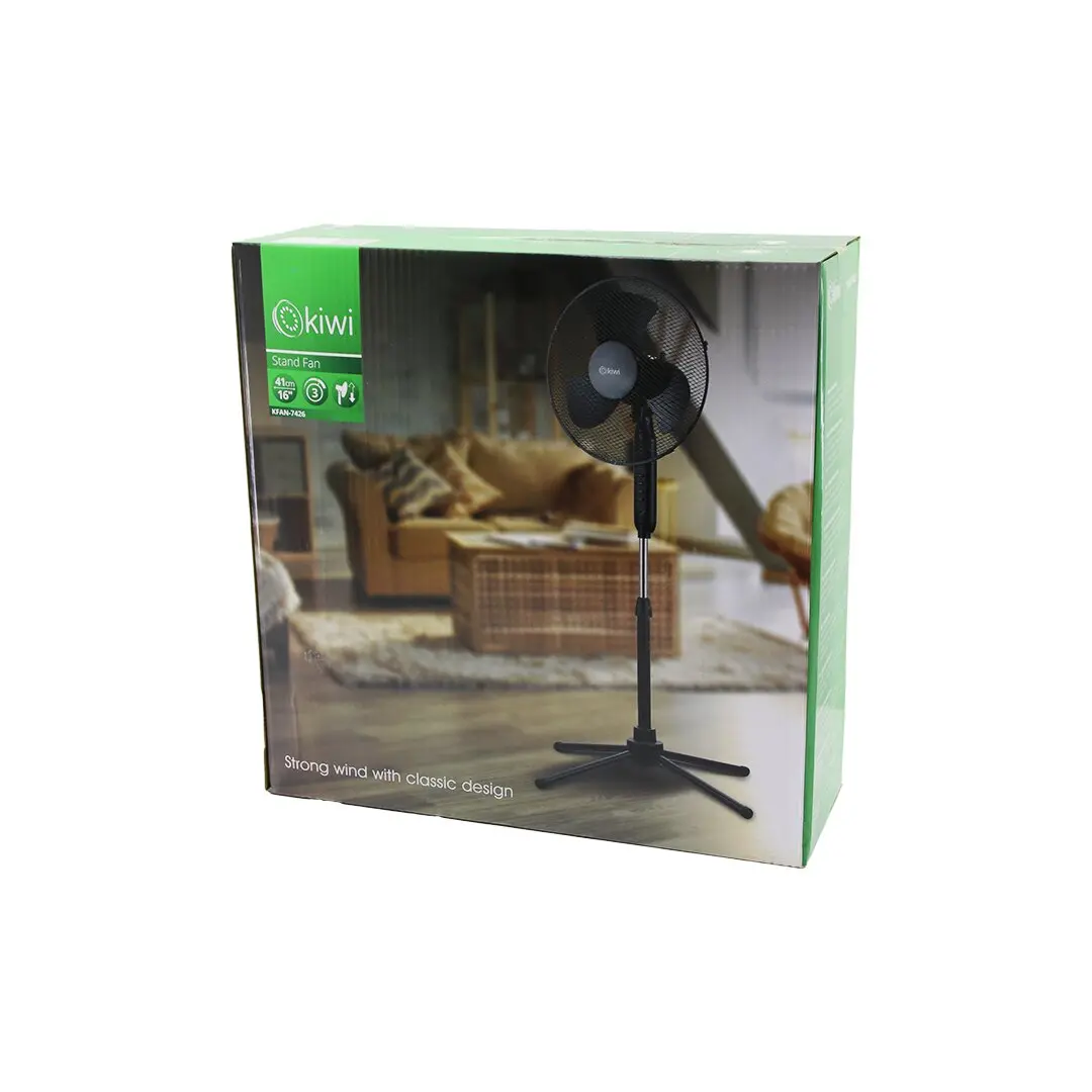 KİWİ KFAN-7426 16 İNÇ - 41CM TELESKOPİK KATLANIR AYAKLI VANTİLATÖR 3 KADEME HIZ 3 PLS.KANAT METAL KAFES - AYAK Y: 90CM (4745)