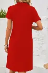 Kadın Kısa Kollu V Yakalı Bürümcük Elbise-4