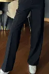 Kadın Yüksek Bel Cepli Ithal Krep Pantolon-3