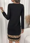 Kadın Uzun Kollu Bisiklet Yaka Mini Ithal Krep Elbise-3