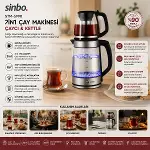2İN1= ÇAYCI - KETTLE ÇELİK ELEKTRİKLİ ÇAY MAKİNESİ 2LT + 1,2LT ÇAY SÜZGEÇLİ 360° DÖNEBİLİR STM-5990 (4745)-2