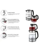 2İN1= ÇAYCI - KETTLE ÇELİK ELEKTRİKLİ ÇAY MAKİNESİ 2LT + 1,2LT ÇAY SÜZGEÇLİ 360° DÖNEBİLİR STM-5990 (4745)-1