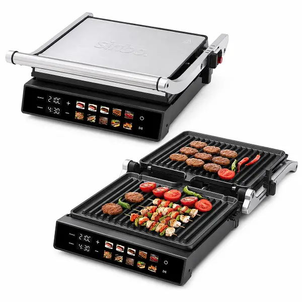 IZGARA VE TOST MAKİNES İ 4 DİLİM YAPIŞMAZ YÜZEY DOKUNMATİK DİJİTAL EKRAN - 2000W SSM-2597 (4745)