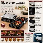 IZGARA VE TOST MAKİNES İ 4 DİLİM YAPIŞMAZ YÜZEY DOKUNMATİK DİJİTAL EKRAN - 2000W SSM-2597 (4745)-2
