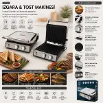 IZGARA VE TOST MAKİNESİ 4 DİLİM YAPIŞMAZ YÜZEY 2000W SSM-2598 (4745)-2
