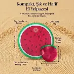 Karpuz Desenli Katlanabilir Cep Yelpazesi - Kılıflı Yuvarlak Kumaş El Yelpazesi (4745)-5