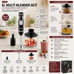 2HIZ AYAR - PASLANMAZ ÇELİK BIÇAK EL MULTİ BLENDER SETİ 700ML HAZNELİ SHB-7529 (4745)-2