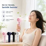 MİNİ EL FANI RENKİ AYARLANABİLİR HIZ AYARI DİJİTAL GÖSTERGE FAN - VANTİLATÖR 5W WX-638 HERHANGİ BİR RENK GÖNDERİLİR (4745)-1