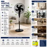 16 INC İNÇ EV TİPİ AYAKLI VANTİLATÖR 45W 5 PLS.PERVANE 3 KADEME HIZ FAN (4745)-2