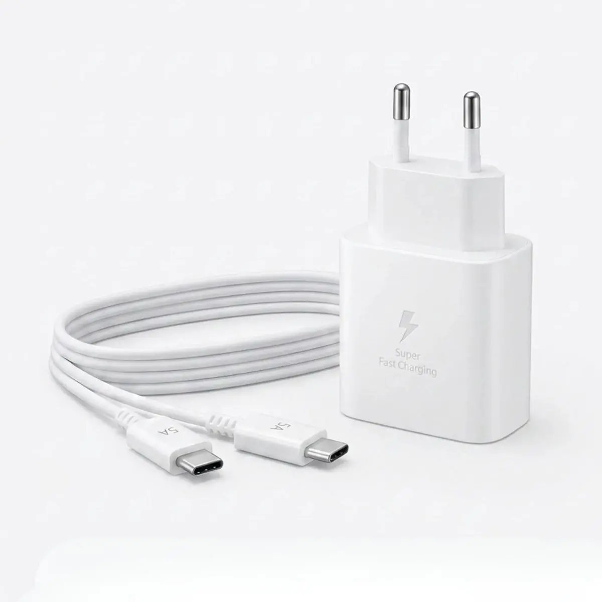 45W Süper Hızlı Şarj Adaptörü USB-C PD 3.0 PPS Fast Charger + 5A Type-C to Type-C Kablo (4745)