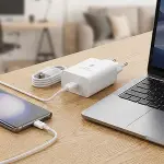 45W Süper Hızlı Şarj Adaptörü USB-C PD 3.0 PPS Fast Charger + 5A Type-C to Type-C Kablo (4745)-3