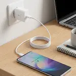 45W Süper Hızlı Şarj Adaptörü USB-C PD 3.0 PPS Fast Charger + 5A Type-C to Type-C Kablo (4745)-5