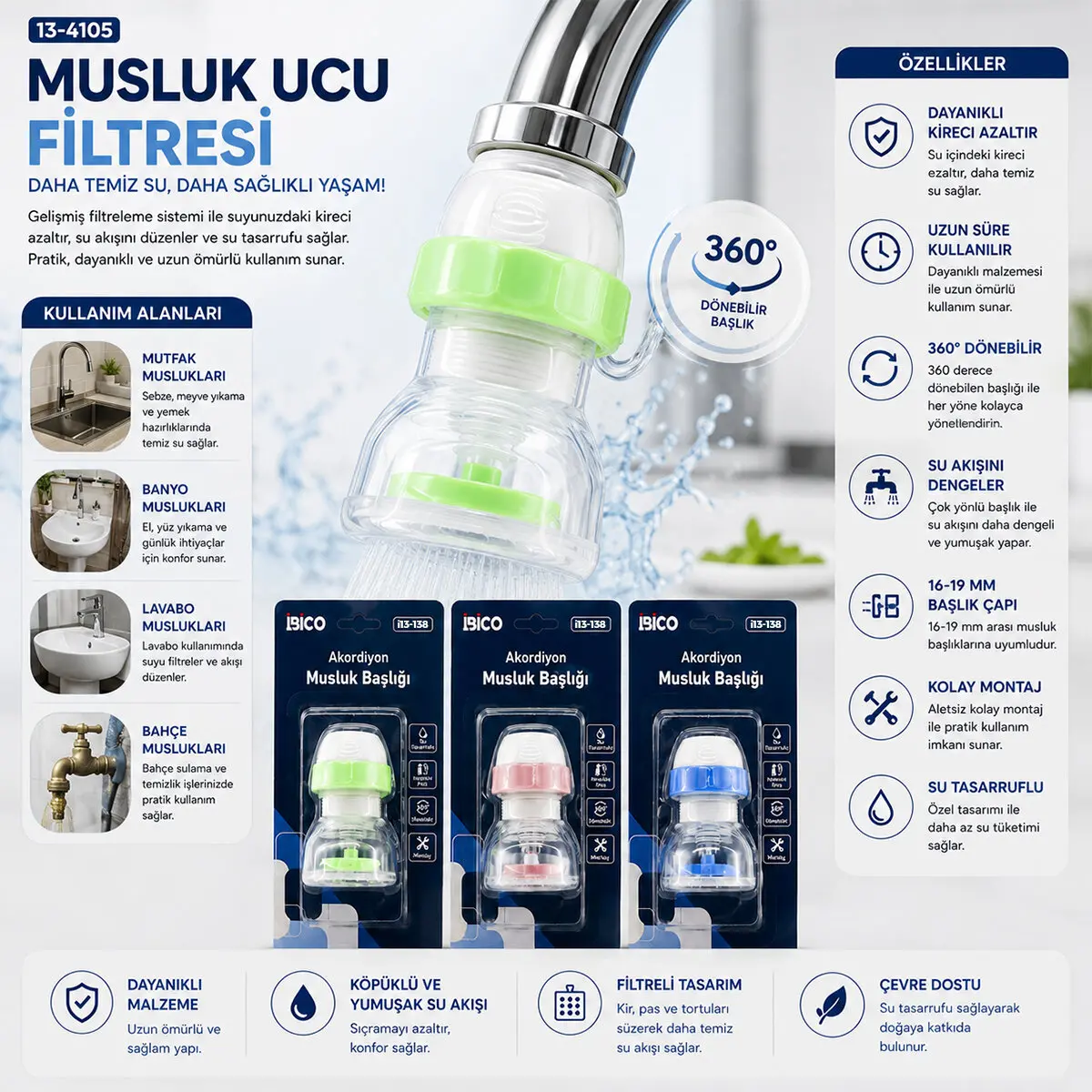 12 ADET MUSLUK UCU FİLTRESİ AKORDİYON - PERVANELİ 360° 16-19MM TÜM MUSLUKLARA UYUM KİREÇLENME YAPMAZ (4745)-2 12 ADET MUSLUK UCU FİLTRESİ AKORDİYON - PERVANELİ 360° 16-19MM TÜM MUSLUKLARA UYUM KİREÇLENME YAPMAZ (4745)-2