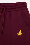 Osy Modal Yumuşak Dokulu Cima Dikişli Nakışlı Cepli Oversize Bol Paça Eşofman Altı - Bordo-3