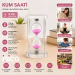 KÜÇÜK CAM KUM SAATİ CAM STANDLI= ÇAP: 6CM-YÜKSEKLİK: 10CM (4745)-2