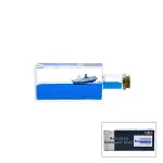 MAVİ SU GEMİ - ADA DİKDÖRTGEN MİKA ŞİŞE YÜZEN BATMAYAN DEKORATİF BİBLO AKVARYUM 4.2X6.4X17CM (4745)-1