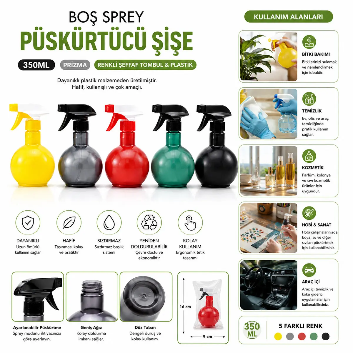 350ML PRİZMA RENKLİ ŞEFFAF TOMBUL - PLASTİK BOŞ SPREY PÜSKÜRTÜCÜ ŞİŞE (4745)-2 350ML PRİZMA RENKLİ ŞEFFAF TOMBUL - PLASTİK BOŞ SPREY PÜSKÜRTÜCÜ ŞİŞE (4745)-2