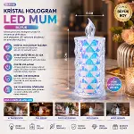 12 ADET LED CANDLE KAMP BÜYÜK BOY= ÇAP:5CM - Y: 16CM PİLLİ LED MUM MİKA KRİSTAL PLASTİK YAKUT-13637 (4745)-2